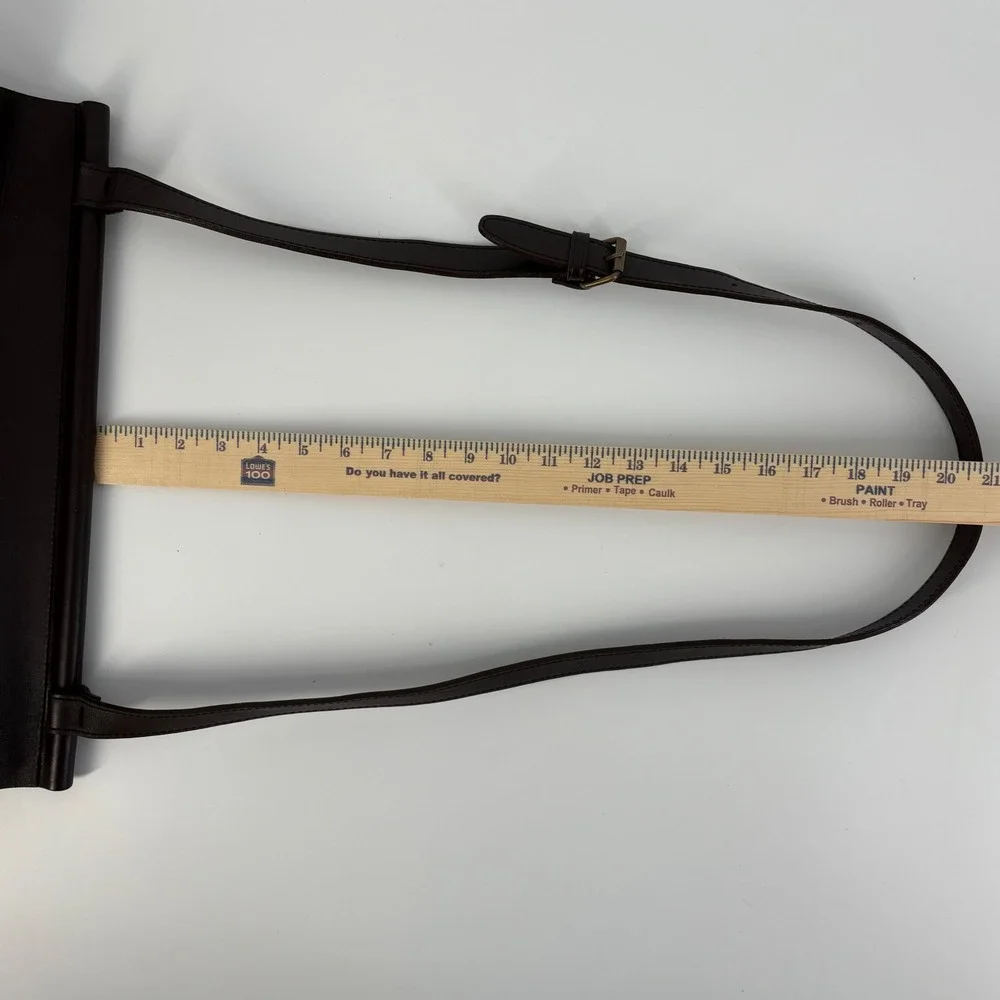Michael Green Scandiabag Unisex Large Brown Leather Structured Shoulder Bag USA